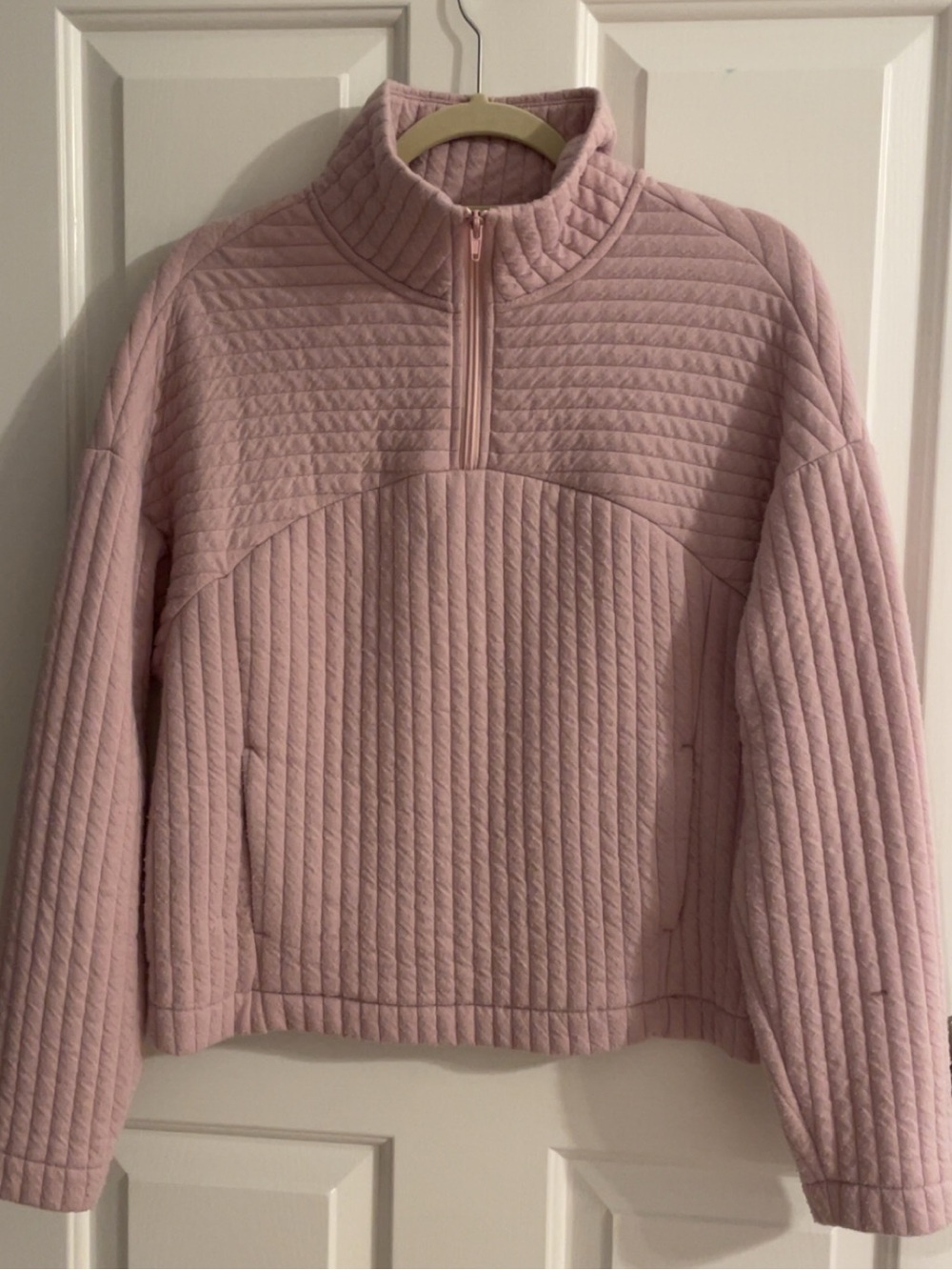 a new day Light Pink Quilted Half-Zip Jacket
